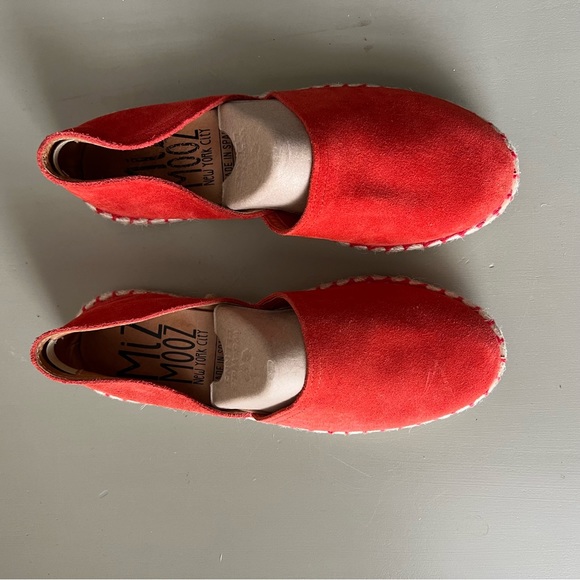 Miz Mooz Cherie Red Suede Leather Slip On Espadrille Flats 38 EU 7 US - Picture 4 of 10
